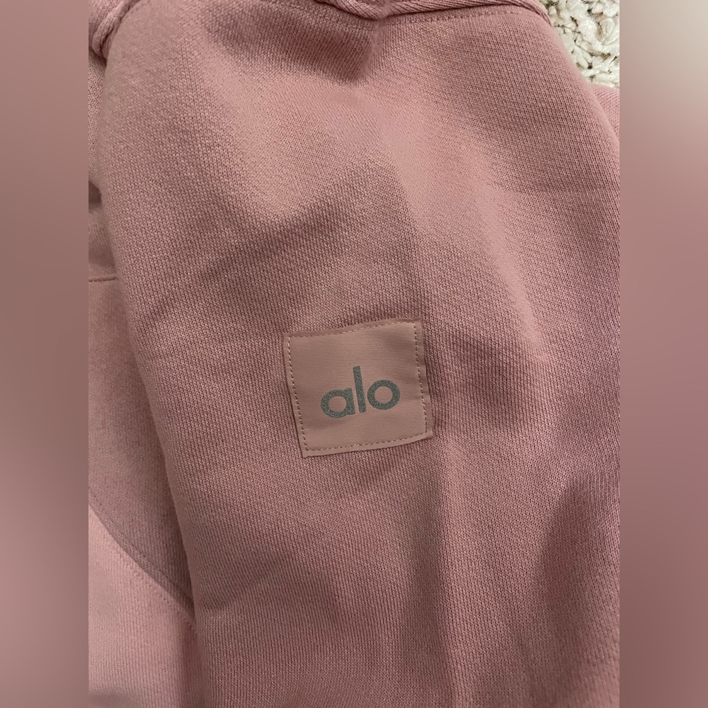 ALO Yoga NWT Make Waves Hoodie Sweatshirt Sunset Pink Tonal Size S Oversized - Picture 11 of 11
